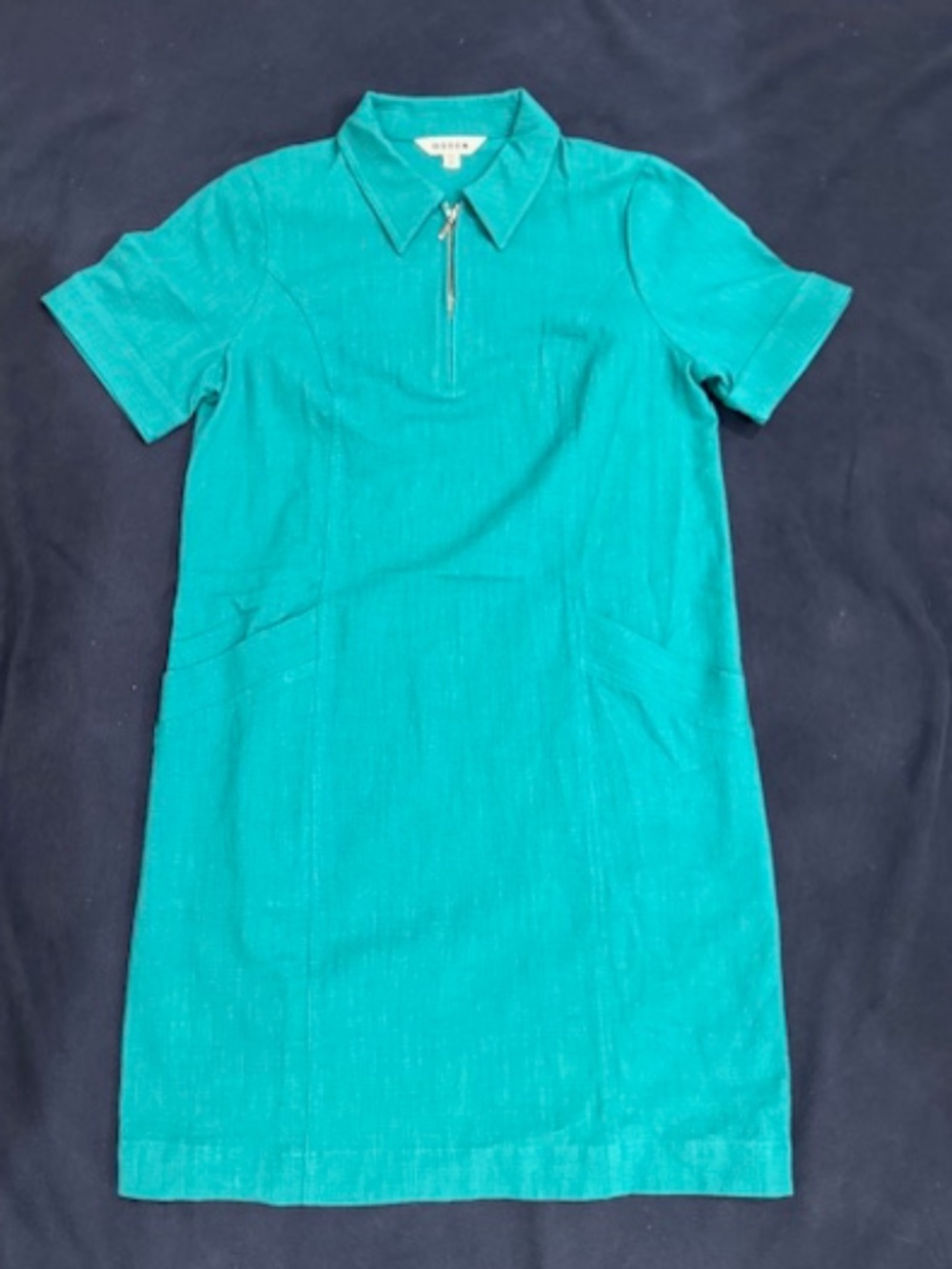 EUC-Worn 1x!!! Boden Women’s Textured Green Cotton Shift Dress, Pockets Size 8L